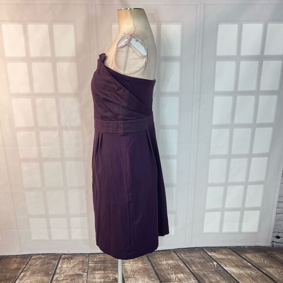Deletta Anthropologie Purple Strapless fanned bodice cocktail Dress Size M - Picture 7 of 11